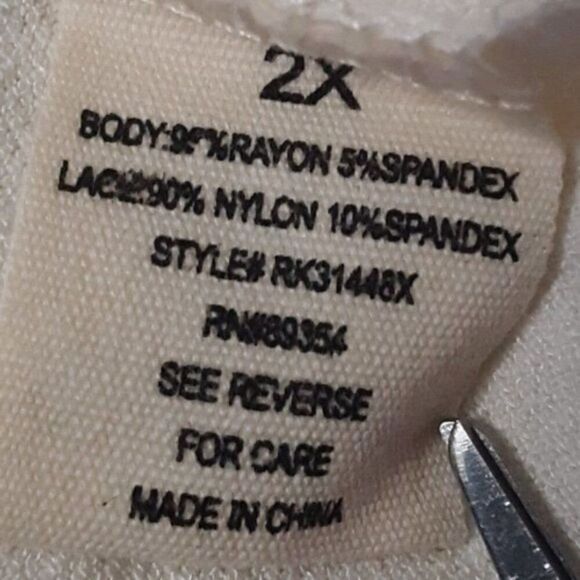 No Comment Women's Plus Lace Long Sleeve Blouse Top size 2X - Picture 7 of 11